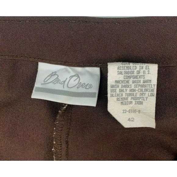 Bend Over Pants Vintage Plus Size 42  Brown Pull On - Picture 2 of 8